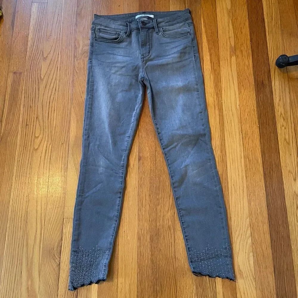 SAM EDELMAN | the petite kitten mid rise skinny grey jeans 28